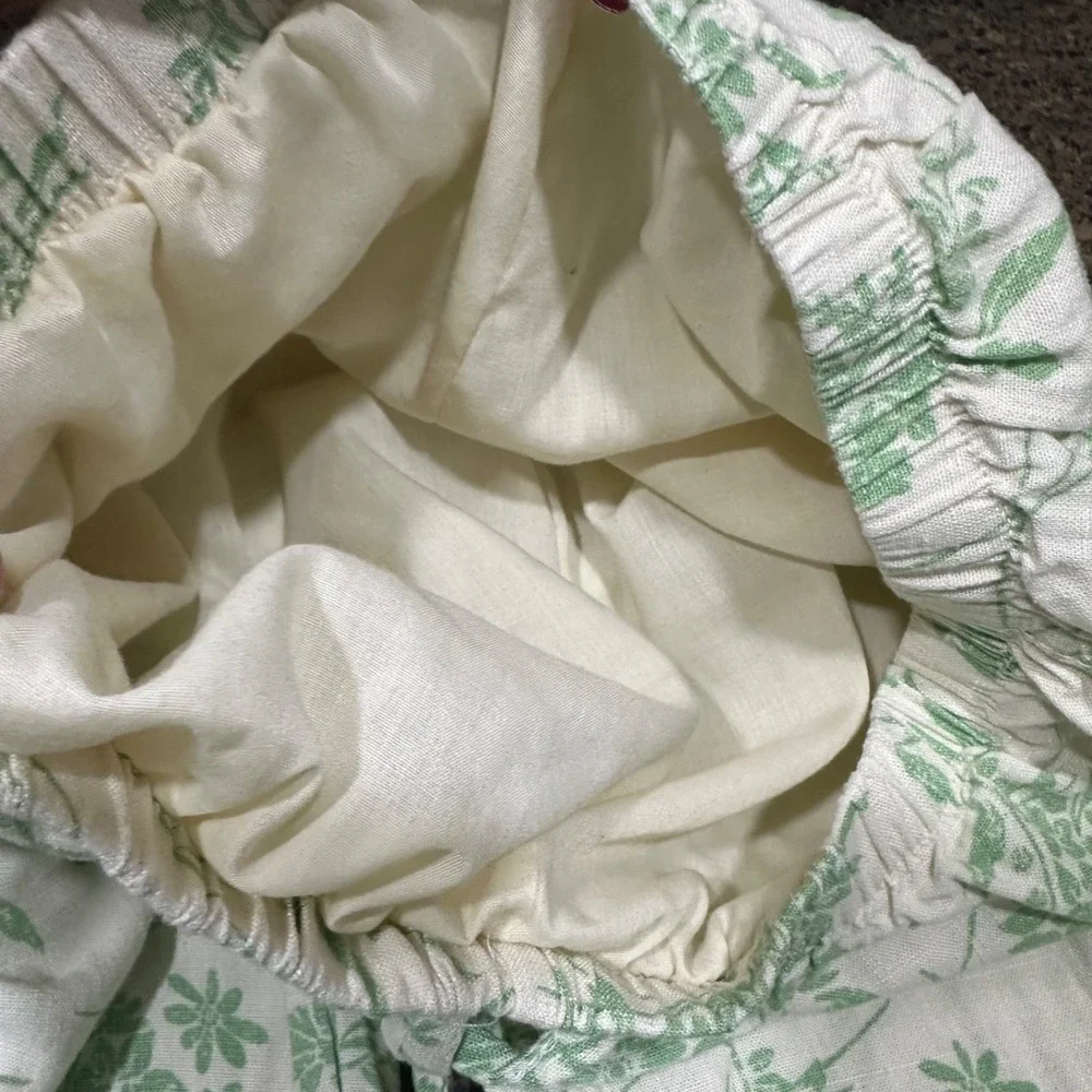 paisley lane green‎ toile lines jogger pants girl's 10